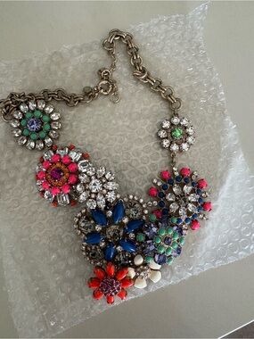J. Crew Flower Lattice Necklace. Like New.